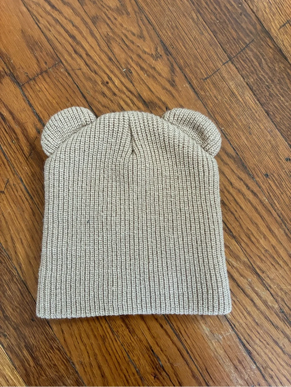 Furtalk Kids Beige Knit Bear Ear Beanie